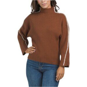 SUGAR LIPS Cole Whipstitch Turtleneck Sweater